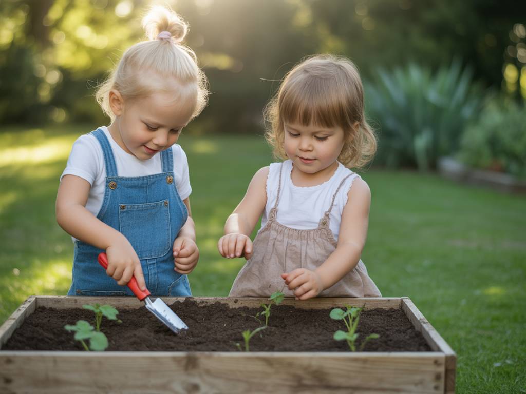 Initier les enfants au jardinage et à la nature de manière ludique avec des activités simples en intérieur et au jardin